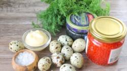 Resep: Telur Puyuh Isi - Dengan Kaviar Merah